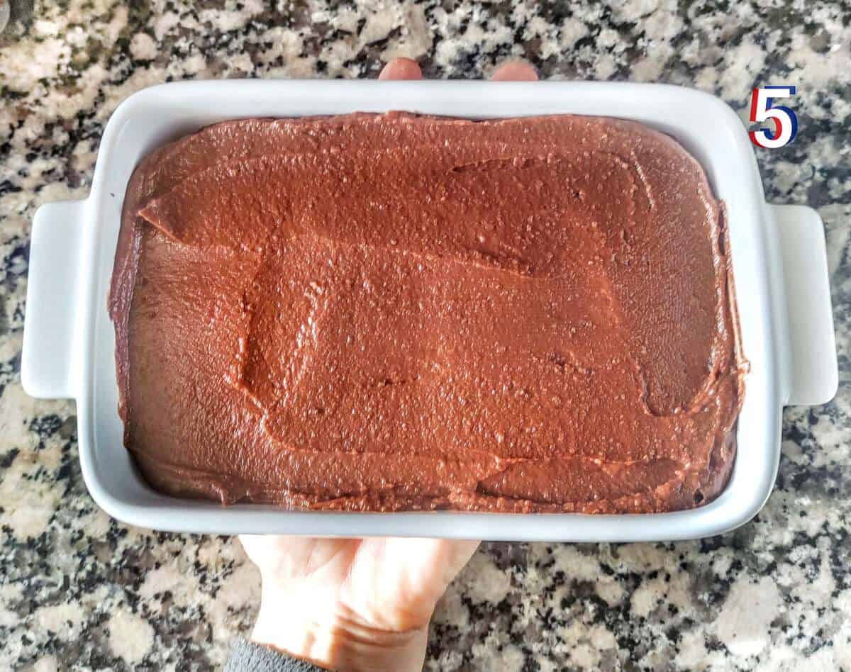 Vegan chocolate mint fudge without decorations.